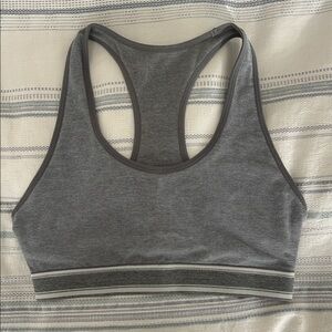 MANDUKA eko-cotton Gray Women's Sports Bra size small racer back